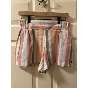 Roxy Handmade Life Stripe Shorts In Snow White Sun Struck Size Medium